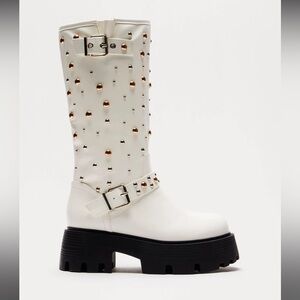 Maddox Studded Boots White